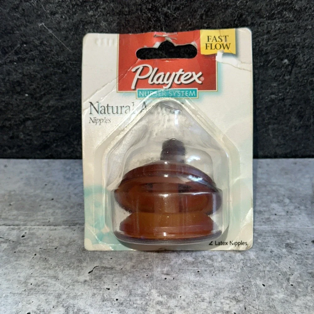 Vintage Playtex Natural Action Flat Top Latex Baby Bottle Nipples Fast Flow  (k)